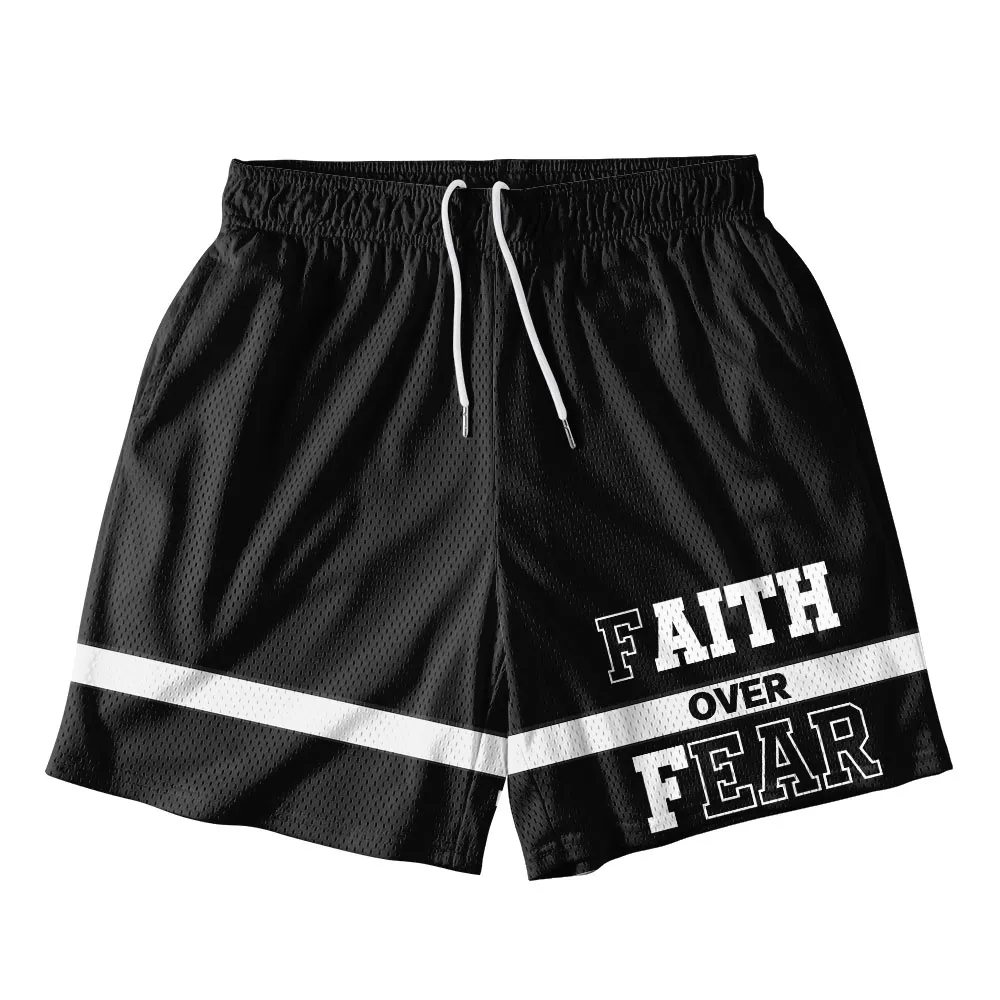 Faith Over Fear Christian Mesh Shorts Faith Over Fear Christian Mesh Shorts