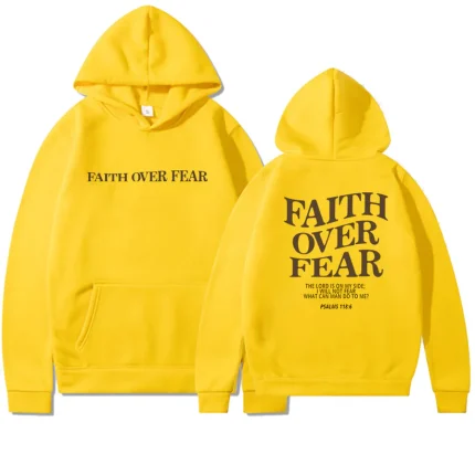 Faith Over Fear Yellow Hoodie