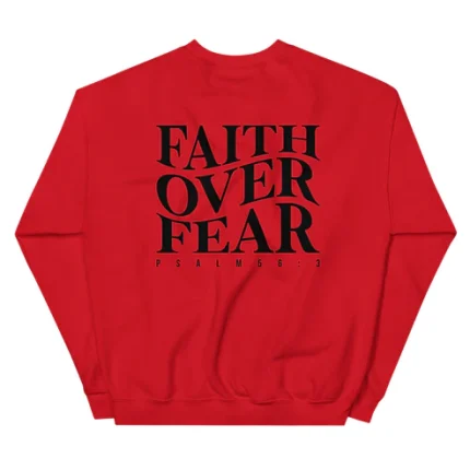 Faith Over Fear Red Sweatshirt